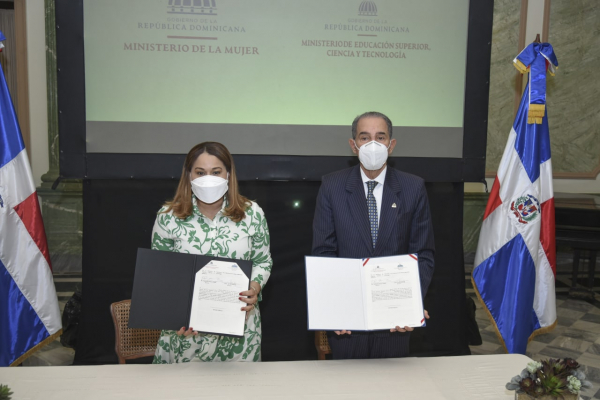 Ministerio de la Mujer y MESCYT firman acuerdo para la implementar Cátedra de Igualdad y Derechos